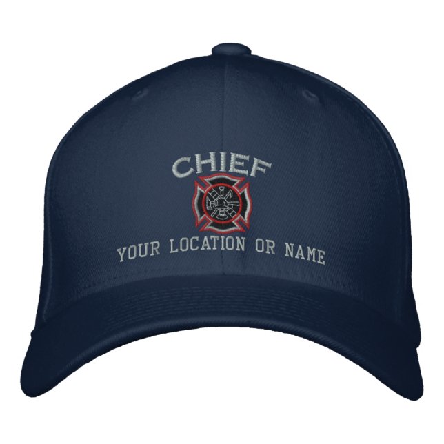 Personalized Fire Chief Custom Cap Embroidery (Front)
