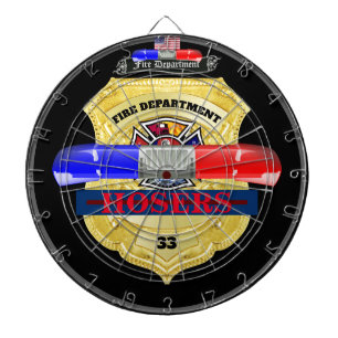 Personalized Fire Department Badge Dart Board