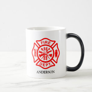 Personalized Fire Department Maltese Cross Magic Mug