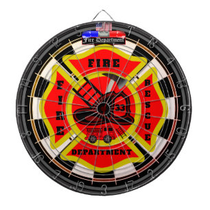 Personalized Fire Department Multi-Target Dartboard