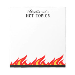 Personalized fire flames hot topic writing memo notepad