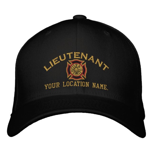 Personalized Fire Lieutenant Custom Cap Embroidery (Front)