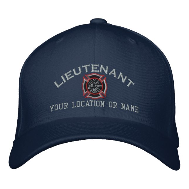 Personalized Fire Lieutenant Custom Cap Embroidery (Front)