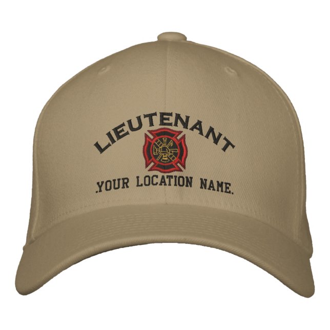 Personalized Fire Lieutenant Custom Cap Embroidery (Front)