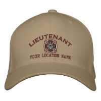 Personalized Fire Lieutenant Custom Cap Embroidery