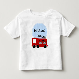 Personalized Fire Truck Boy Toddler T-shirt