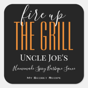 Personalized "Fire Up The Grill" Food Label