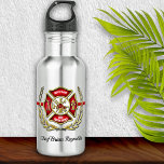 Personalized Firefighter 532 Ml Water Bottle<br><div class="desc">Firefighter's keepsake,  personalized water bottle. Perfect for birthdays,  promotions,  graduation or retirement.</div>