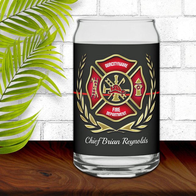 Personalized Firefighter Can Glass (Creator Uploaded)