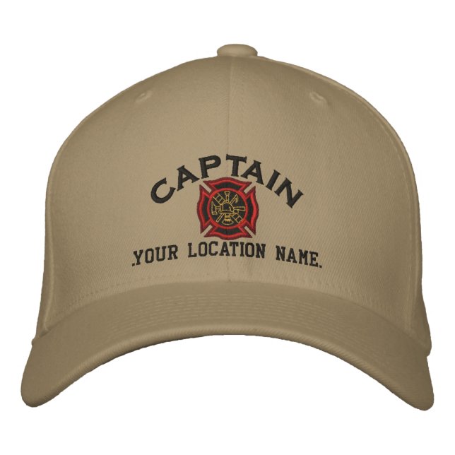Personalized Firefighter Captain Cap Embroidery (Front)