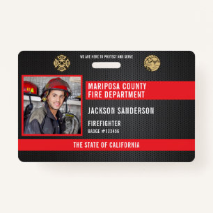 Personalized Firefighter Employee Photo ID Badge