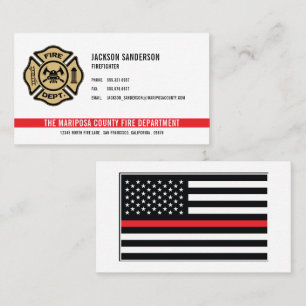 Personalized Firefighter Fire Department Logo Business Card