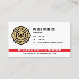 Personalized Firefighter Fire Department Logo Business Card