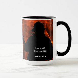 Personalized Firefighter Flames Mug