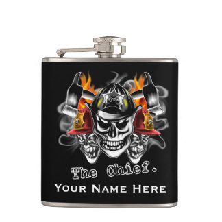Personalized Firefighter Flask: The Chief Hip Flask