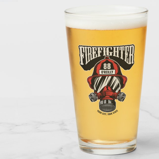 Personalized Firefighter Mask Fire Dept Helmet Glass (Creator Uploaded)