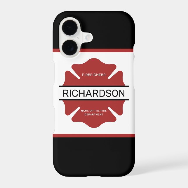 Personalized Firefighter Red Logo Symbol  (Back)