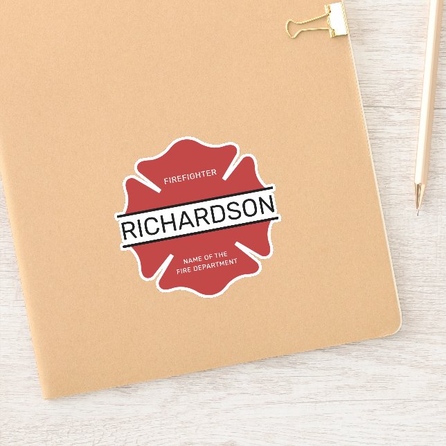 Personalized Firefighter Red Logo Symbol  (Notebook)