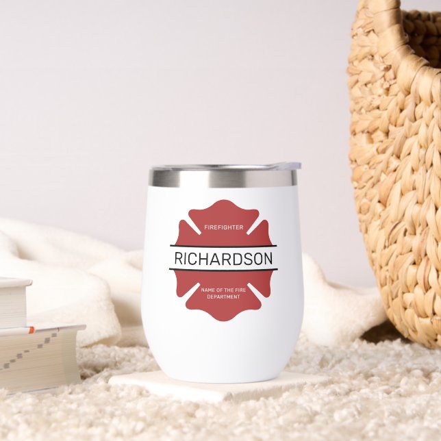 Personalized Firefighter Red Logo Symbol  (Living Room)