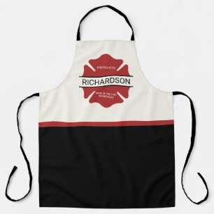 Personalized Firefighter Red Logo Symbol  Apron