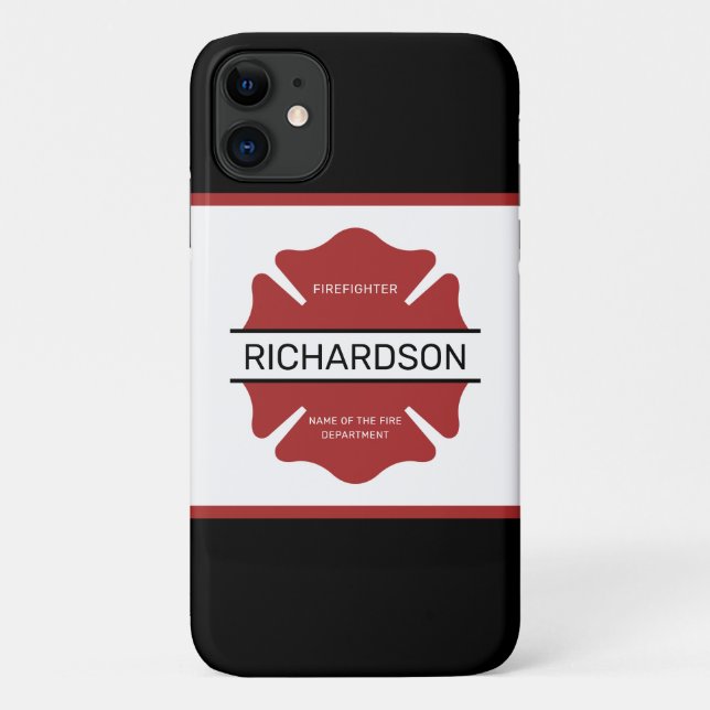 Personalized Firefighter Red Logo Symbol  Case-Mate iPhone Case (Back)