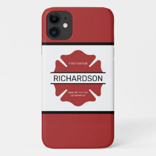 Personalized Firefighter Red Logo Symbol iPhone 11 Case