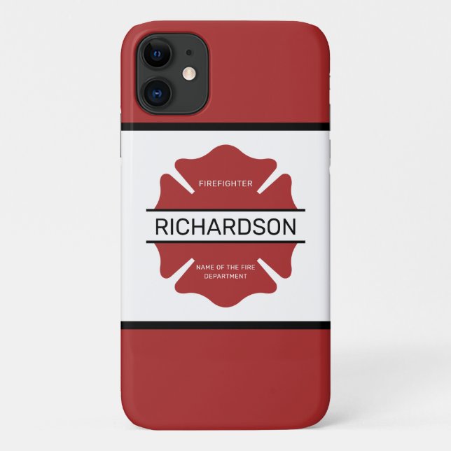 Personalized Firefighter Red Logo Symbol  Case-Mate iPhone Case (Back)