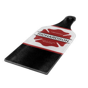 Personalized Firefighter Red Logo Symbol Cutting Board