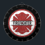 Personalized Firefighter Red Logo Symbol  Dartboard<br><div class="desc">Personalized Firefighter Red Logo Symbol Fire Rescue Department Gifts!</div>