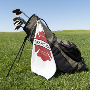 Personalized Firefighter Red Logo Symbol  Golf Towel