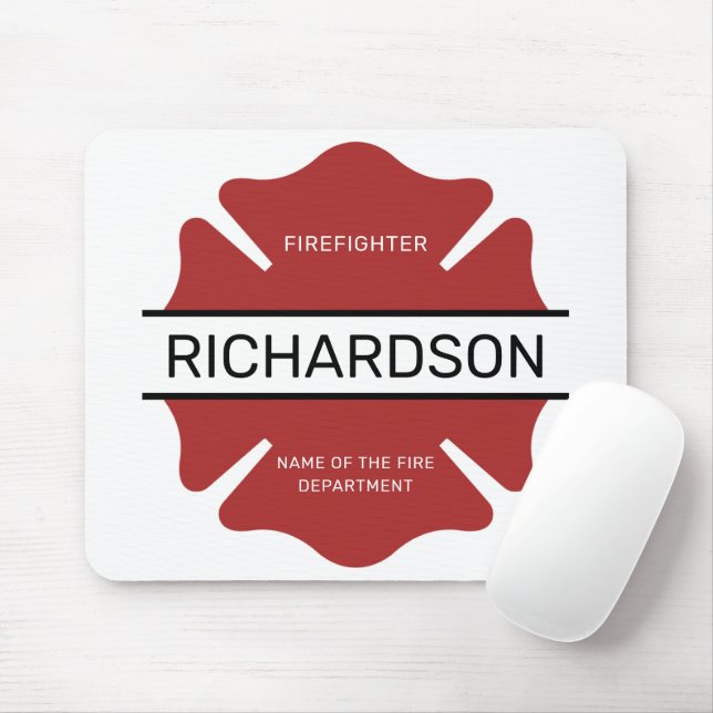 Personalized Firefighter Red Logo Symbol  Mouse Pad (With Mouse)