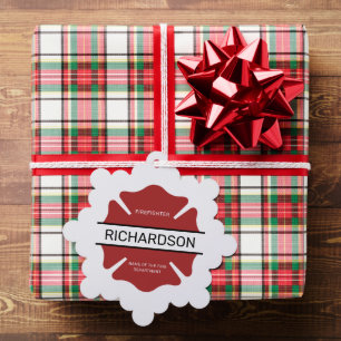 Personalized Firefighter Red Logo Symbol Ornament Card