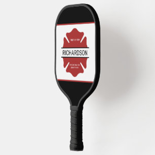 Personalized Firefighter Red Logo Symbol  Pickleball Paddle