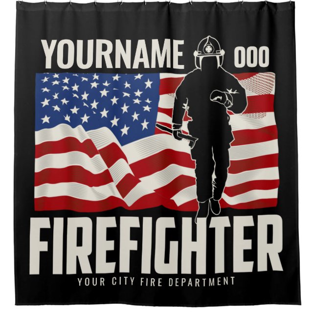 Personalized Firefighter Rescue USA Flag Patriotic (Front)