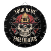 Personalized Firefighter Skull Fireman Fire Dept D Dartboard (Front)