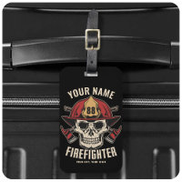 Personalized Firefighter Skull Fireman Fire Dept
