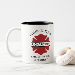 Personalized Firefighter Symbol Fire Department Two-Tone Coffee Mug