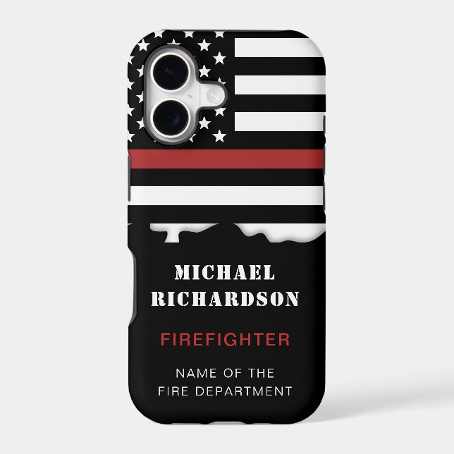 Personalized Firefighter Thin Red Line Fire Rescue (Back)