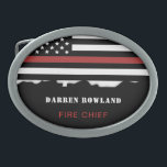 Personalized Firefighter Thin Red Line Fire Rescue Belt Buckle<br><div class="desc">Personalized Firefighter Thin Red Line Fire Rescue Gifts!</div>
