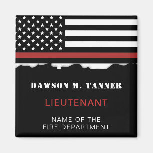 Personalized Firefighter Thin Red Line Fire Rescue Magnet