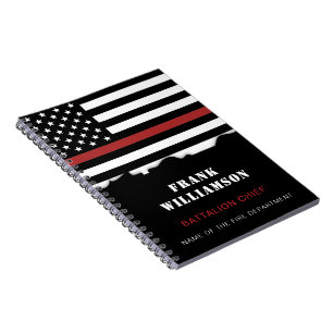 Personalized Firefighter Thin Red Line Fire Rescue Notebook