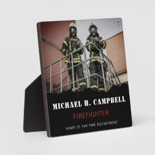 Personalized Firefighter Thin Red Line Fire Rescue Plaque