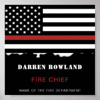 Personalized Firefighter Thin Red Line Fire Rescue