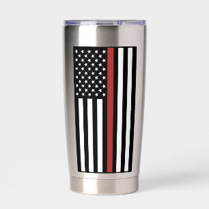 Personalized Firefighter Thin Red Line Flag Insulated Tumbler
