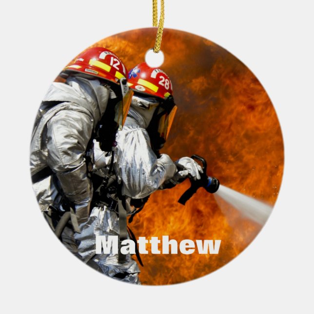 Personalized Fireman Ornament (Front)