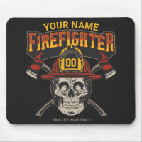 Personalized Fireman Skull Helmet Axe Firefighter 