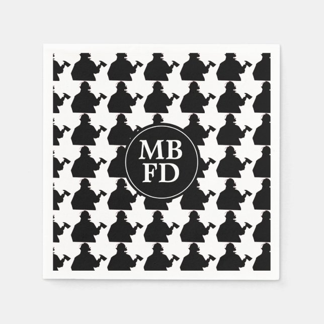 Personalized Firemen  Napkins (Front)