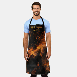 Personalized Firestorm Grill BBQ Men Apron 