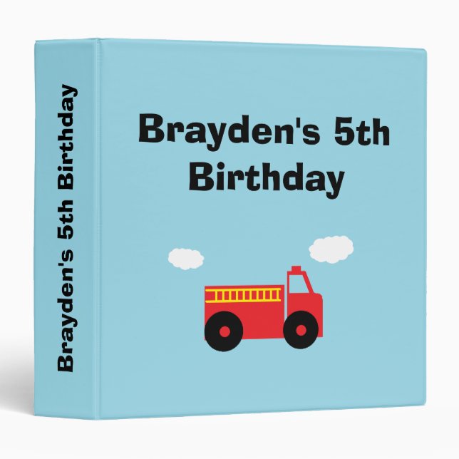 Personalized Firetruck Binder (Front/Spine)