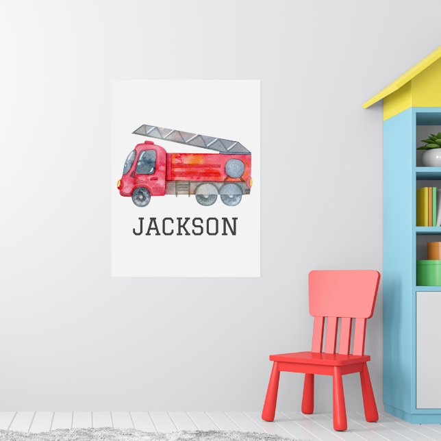 Personalized Firetruck birthday Party Poster (Nursery 1)